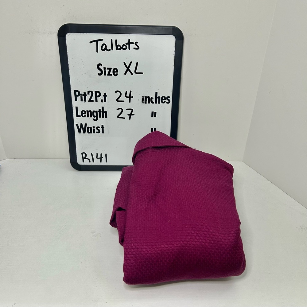 J. Jill Fuchsia Plum Silk & Cotton Blend Button Front Short Sleeve Blazer Sz XL - Picture 16 of 16